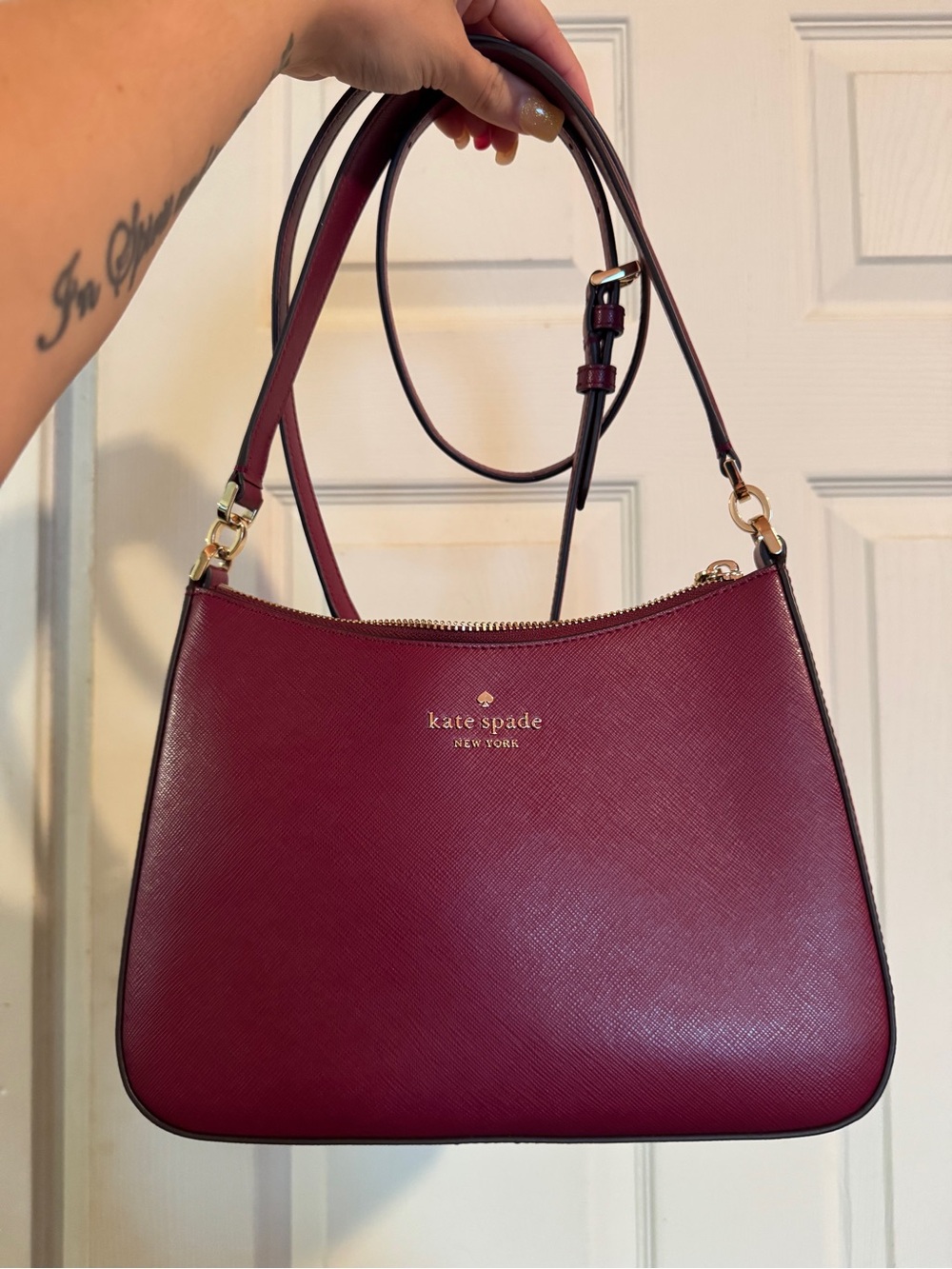 Kate Spade 2Way Burgundy/Maroon Shoulder Bag/Crossbody Purse